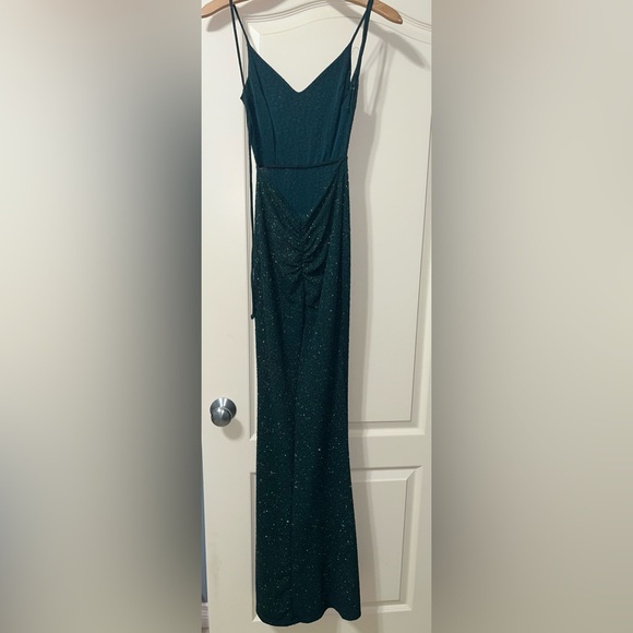 Sparkly Emerald Green Prom Dress - Picture 2 of 4